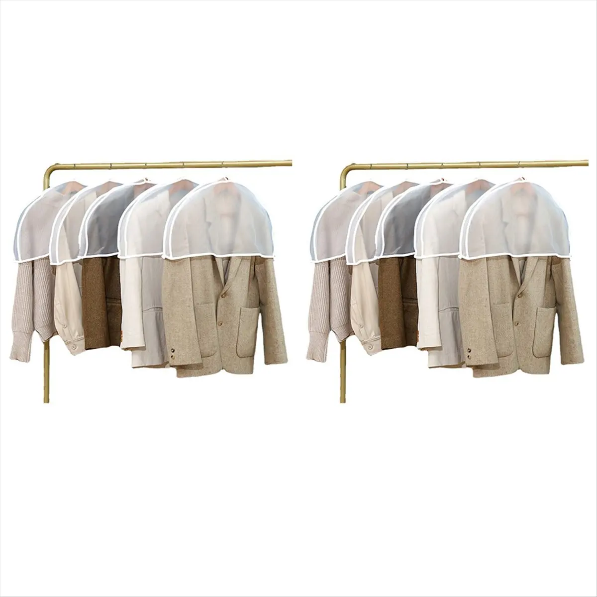 ABZF 2026 Clothing Dust Cover Home PEVA Transparent Hanging Pocket Coat Dust Covered Sleeve Clothes Half -Body Dust Cover