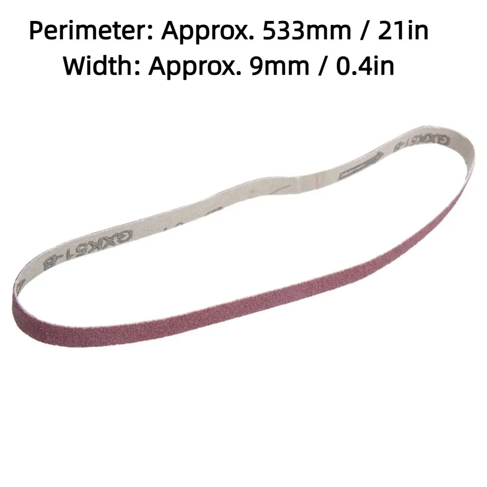 10pcs Aluminum Oxide Sanding Belt 533 x 9mm Abrasive Band Aluminium Oxide Sandpaper 3/8-inch X 21-inch Abrasive Belt Woodworking
