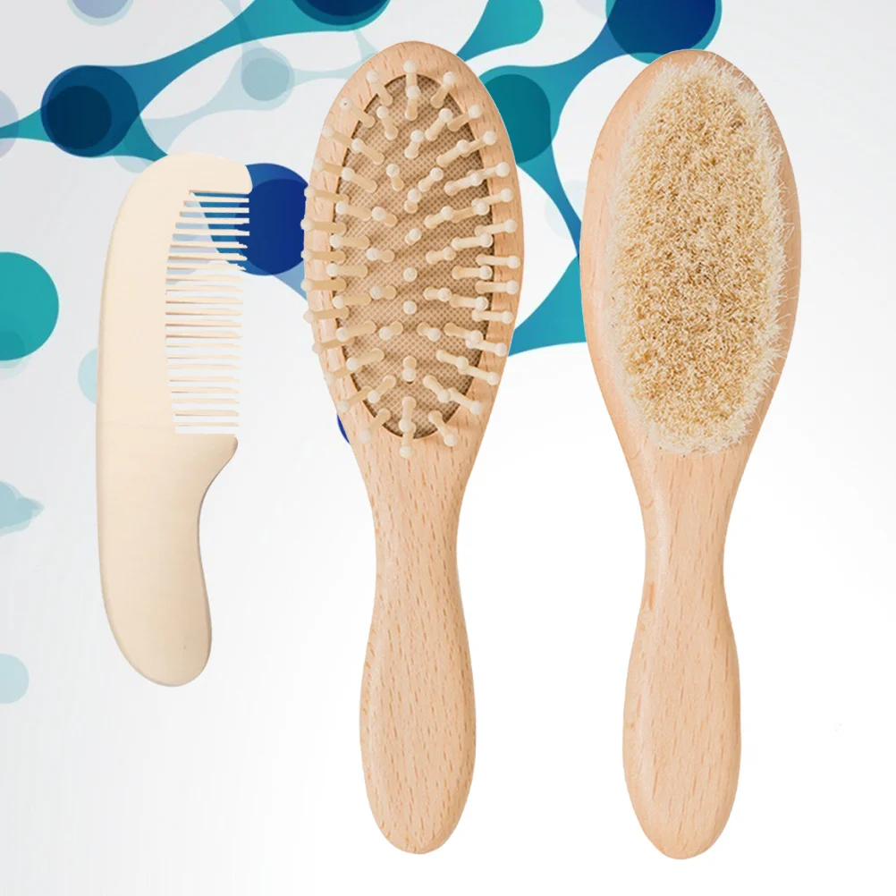 مجموعة فرشاة مشط من الخيزران لتدليك فروة الرأس وشعر الجسم تستخدم أداة تنظيف حمام الصوف الناعم للأطفال والكبار #5