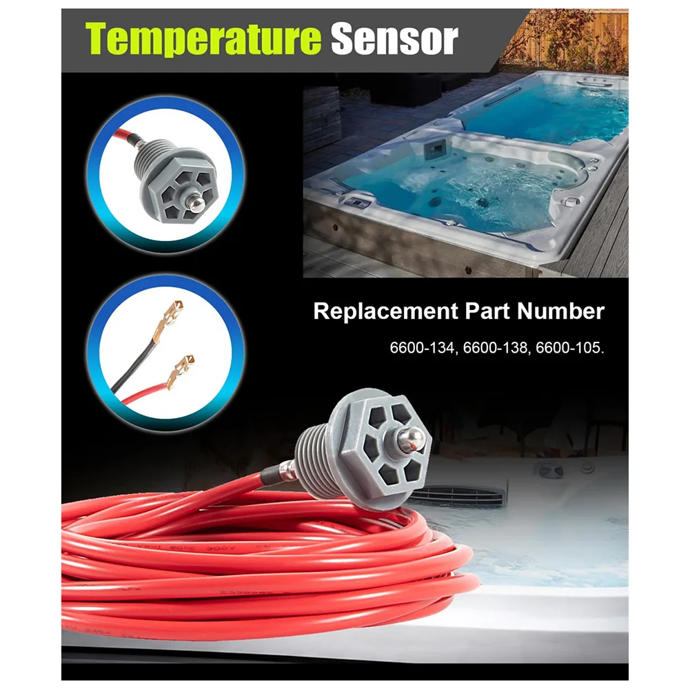 ANX 6600-167 Temperature Sensor with Curled Finger Connectors & 6540-228 O-Ring for Sundance Spas and Jacuzzi Hot Tubs 6600-134