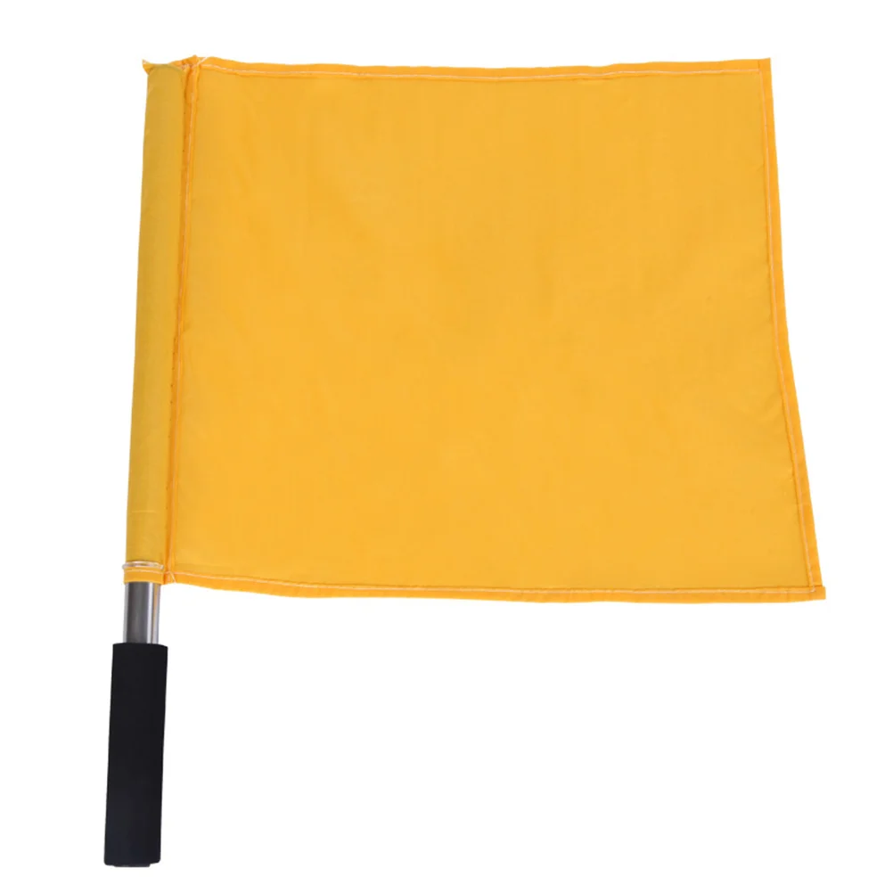 

4Pcs Referee Flags Solid Color Durable Waterproof Cloth Sponge Handle Stainless Steel Pole Lightweight for Soccer