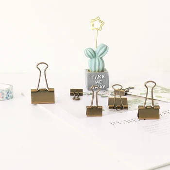 TUTU 10 sztuk/partia 19mm 25mm 32mm brązowe spinacze do papieru spinacz do papieru biuro szkoła materiały wiążące H0287