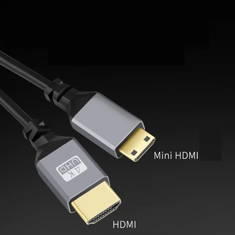 كابل HDMI صغير 4K 4K60HZ 0.5-2.4M HDMI صغير متوافق مع HDMI ملفوف تمديد كابل حلزوني مرن 4k كابل MinihHDMI