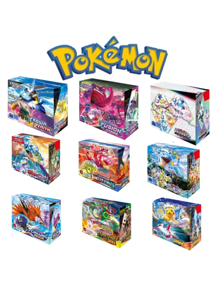 Pokémon TCG – zestaw kart do gry, pudełko z kartami, seria Crown Zenith Fusion Strike, Prismatic Evolving Skies, Battle Styles, kolekcjonerska zabawka, idealny prezent, wersja angielska. — 2