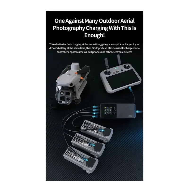 【Father’S Day】 Adapter 200W 3 Batteries The Same Time Smart Smart Charging Manager