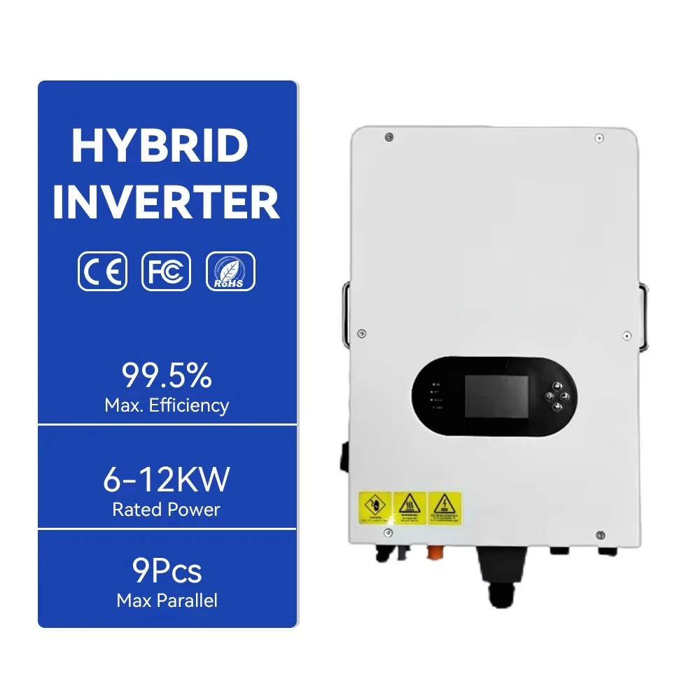 6kw 8kw 10kw 12kw Solar Hybrid Inverter 110V 230v 240v Three Phase Inverter Hybrid Inverter With IP65 Protection