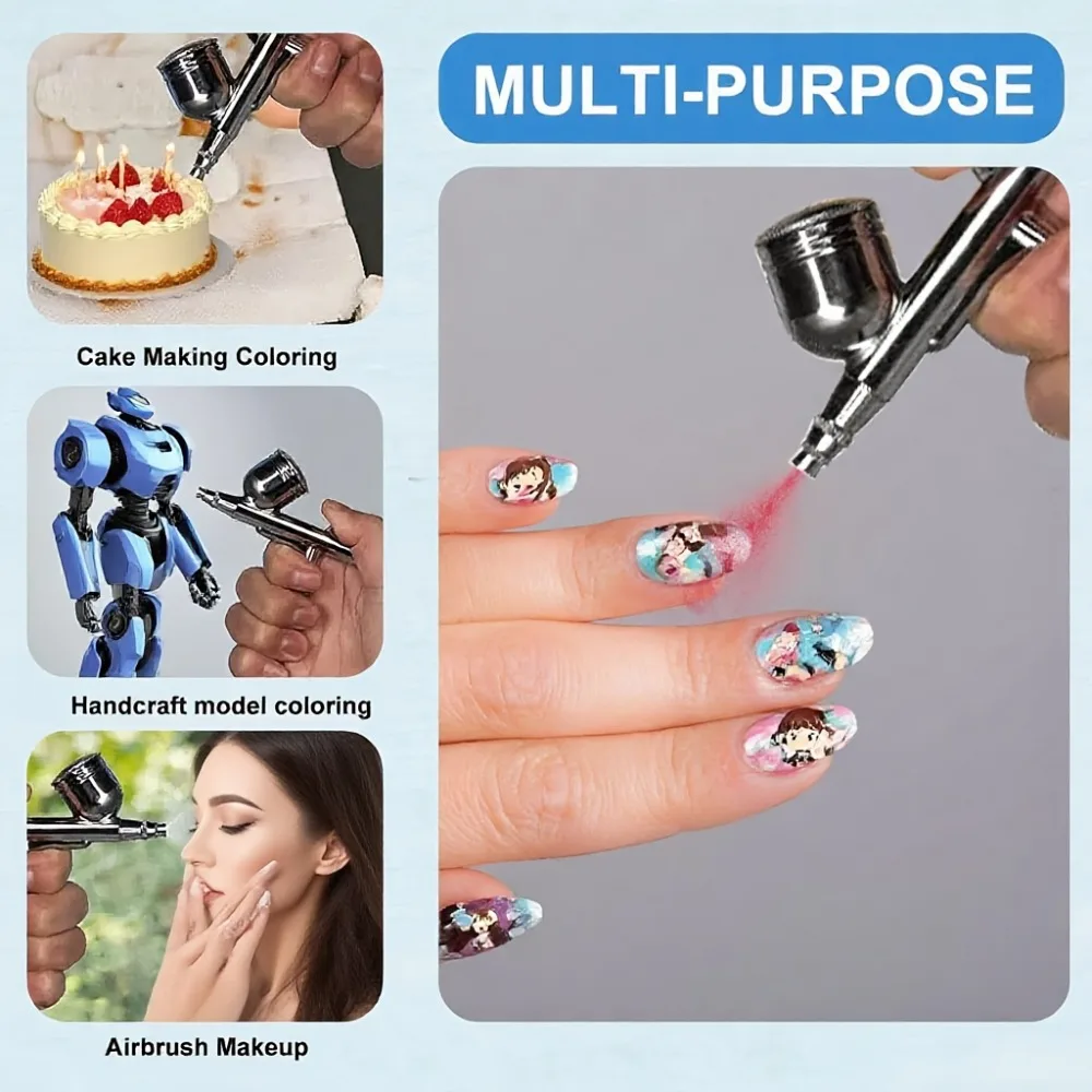 HY470 Dual-Action Airbrush, 0,3mm Düse — Perfektes Airbrush-Set für Kunst, Nagelkunst, Modellbau, Künstlerische Gestaltung & DIY-Enthusiasten – Detail 8