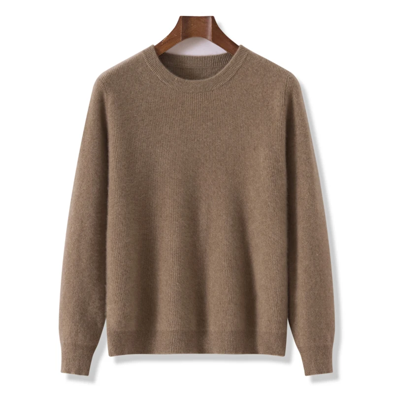 

High Quality Men Wool Sweater Autumn Winter O-neck Solid 100% Merino Wool Pullover Knitwear Simple Casual Man Basic Tops Clothes