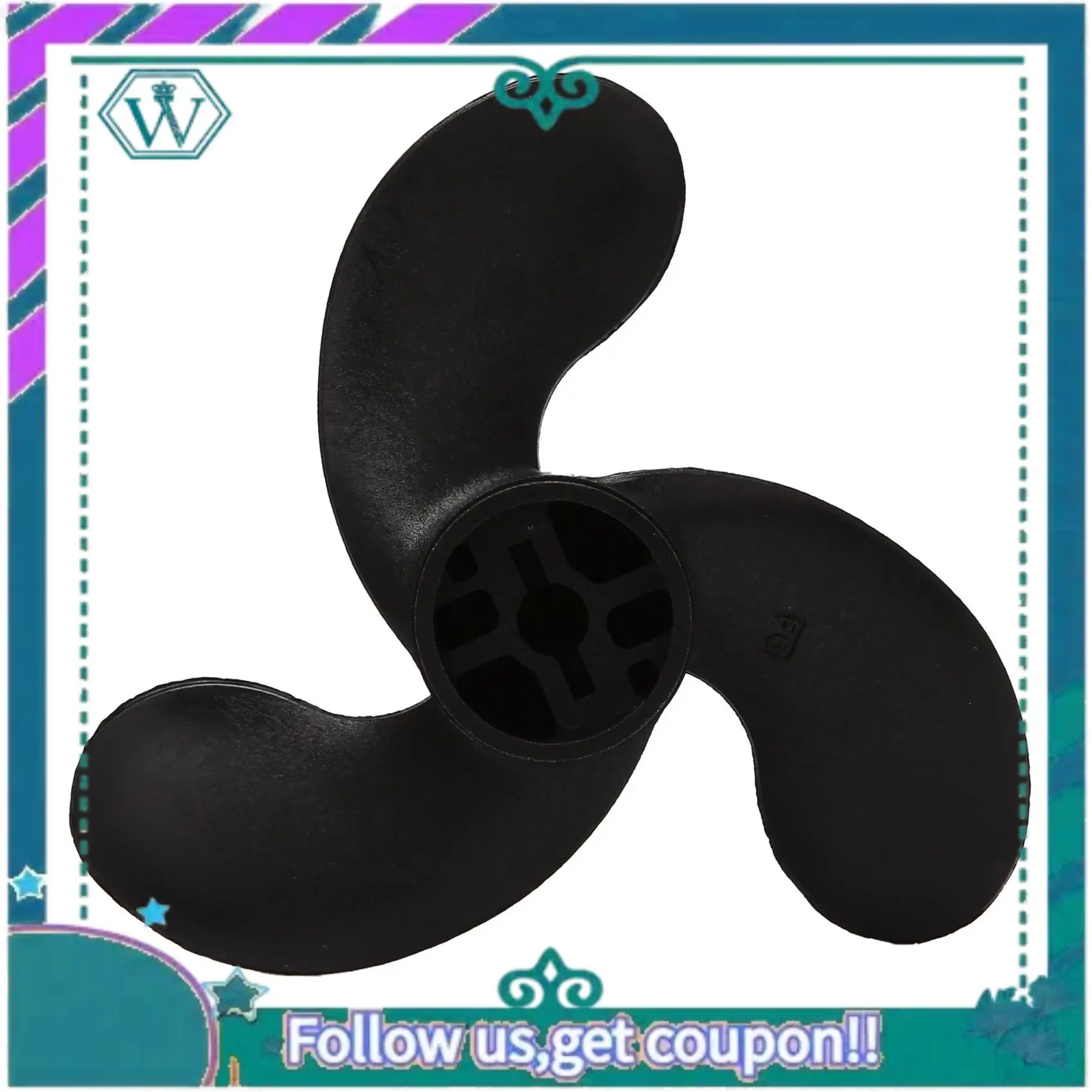 AA92-3 Black Leaves Marine Outboard Propeller For Mercury/Nissan/Tohatsu 3.5/2.5HP 47.05Mm(Diameter) X 78.05Mm(Pitch)