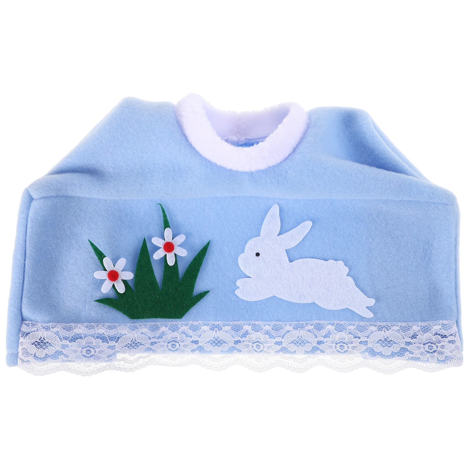 

Cute Easter Bunny Tissue Box Cover Rectangle Shape Sky Blue Bathroom Home Office Tissues Holder Dispenser Rabbit