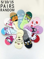 5/10/15 Pairs of random miniso new Korean version sanrio Cartoon pattern Comfortable and breathable Women's short socks