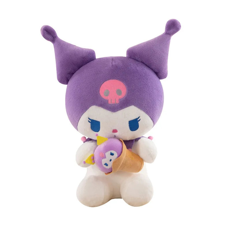 Kuromi brinquedo de pelúcia personagem dos desenhos animados sorvete temático bonito animal de pelúcia para crianças aniversário presente natal companheiro sono decoração casa