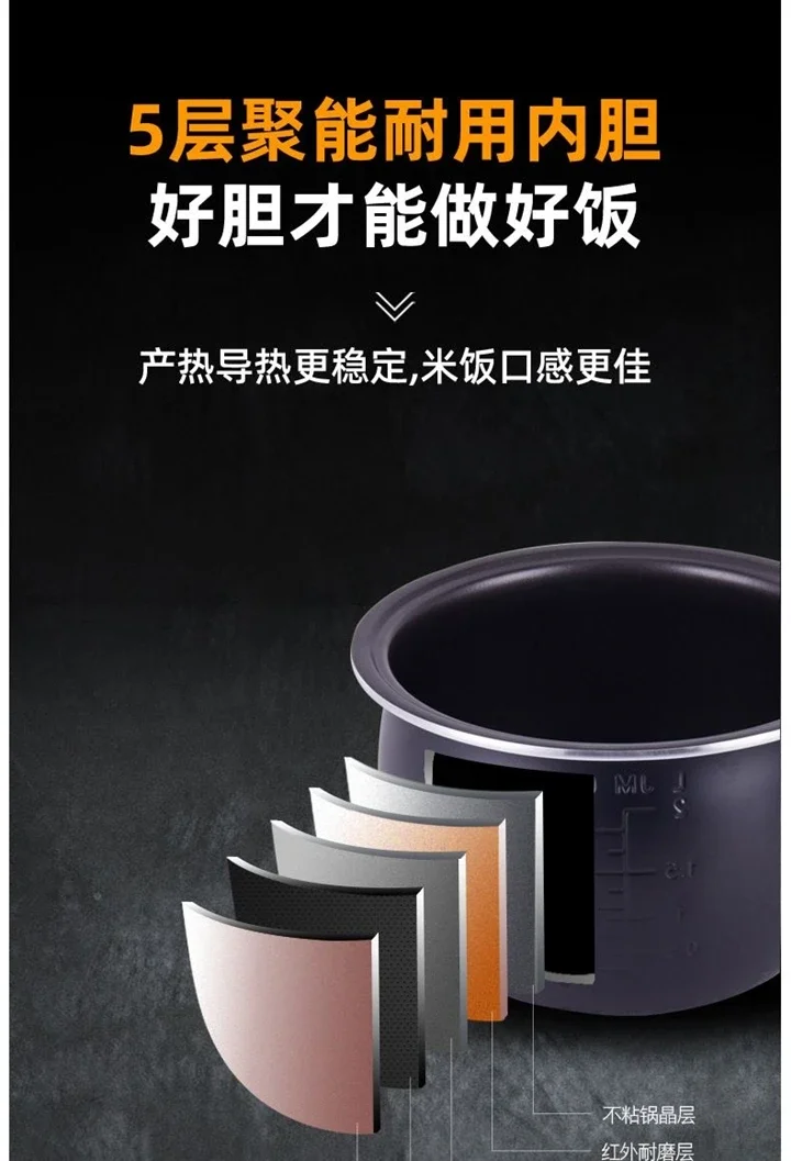 110V/220V Electric Rice Cooker Pressure Cooker Large Capacity Fast Cooking Safe and Energy Saving