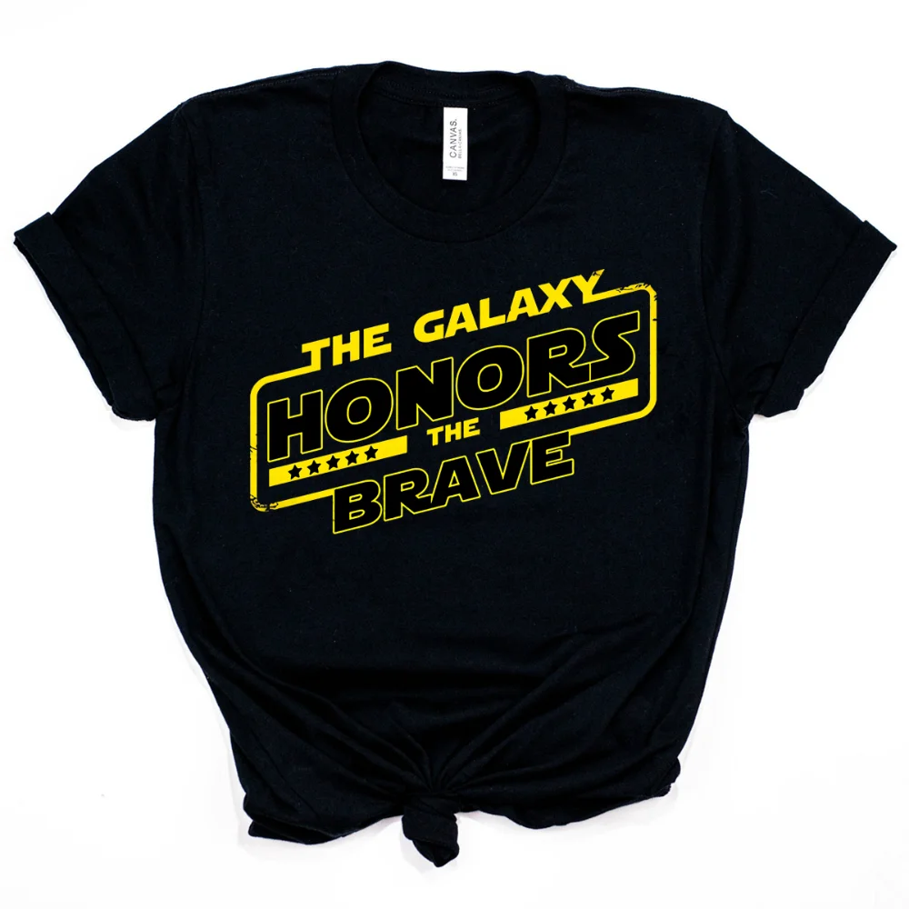 The Galaxy Honors The Brave T-shirt Tv Show Inspired Tee Pedro Pascal Fans Tshirt Cool Galaxy Edge Short Sleeve Tees Hipster Top