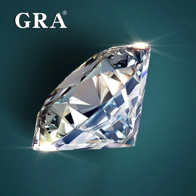 Pierre Moissanite certifiée de couleur D blanche naturelle, pierres précieuses en vrac GRA gravées avec Code D couleur VVS1, Test de diamant à coupe ronde