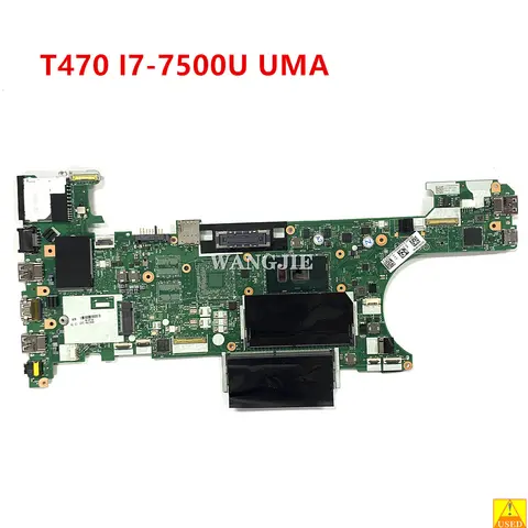 레노버 씽크패드 T470 노트북 마더보드 CPU I7-7500U UMA FRU 01AX995 01LV683 01HX680 CT470 NM-A931 100% 테스트 완료