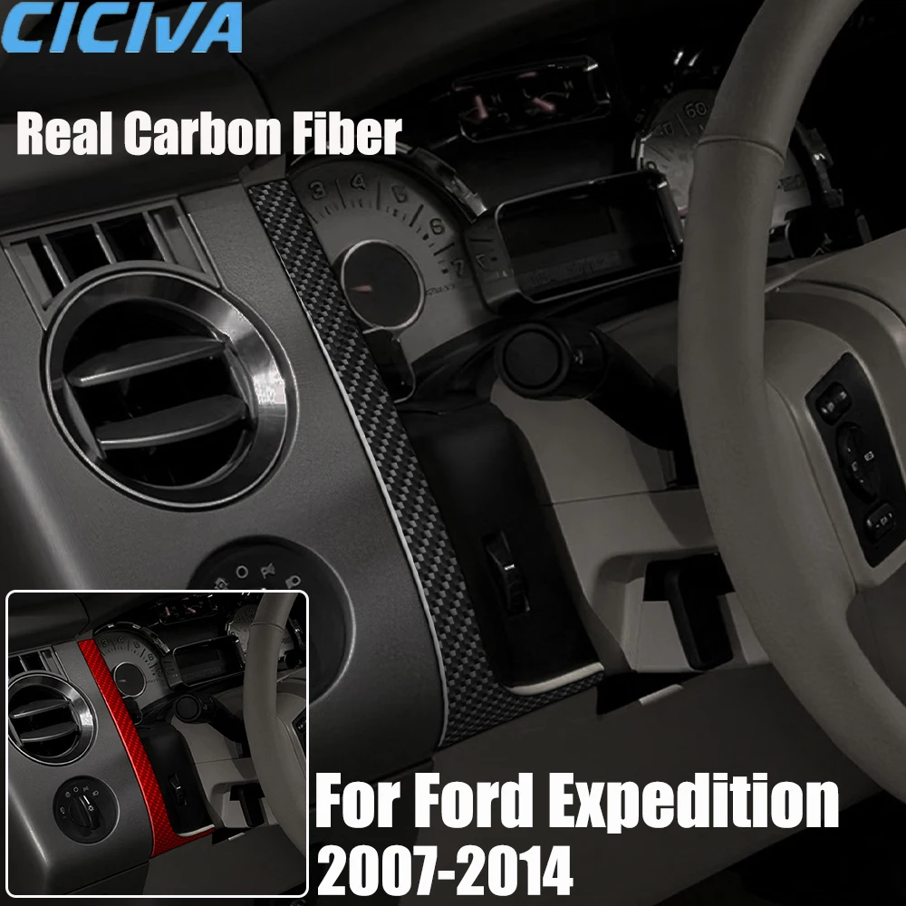 

Real Carbon Fiber Car Accessories Speedometer Strips Trim Cover Soft Sticker For Ford Expedition 2007 08 09 10 11 12 13 2014