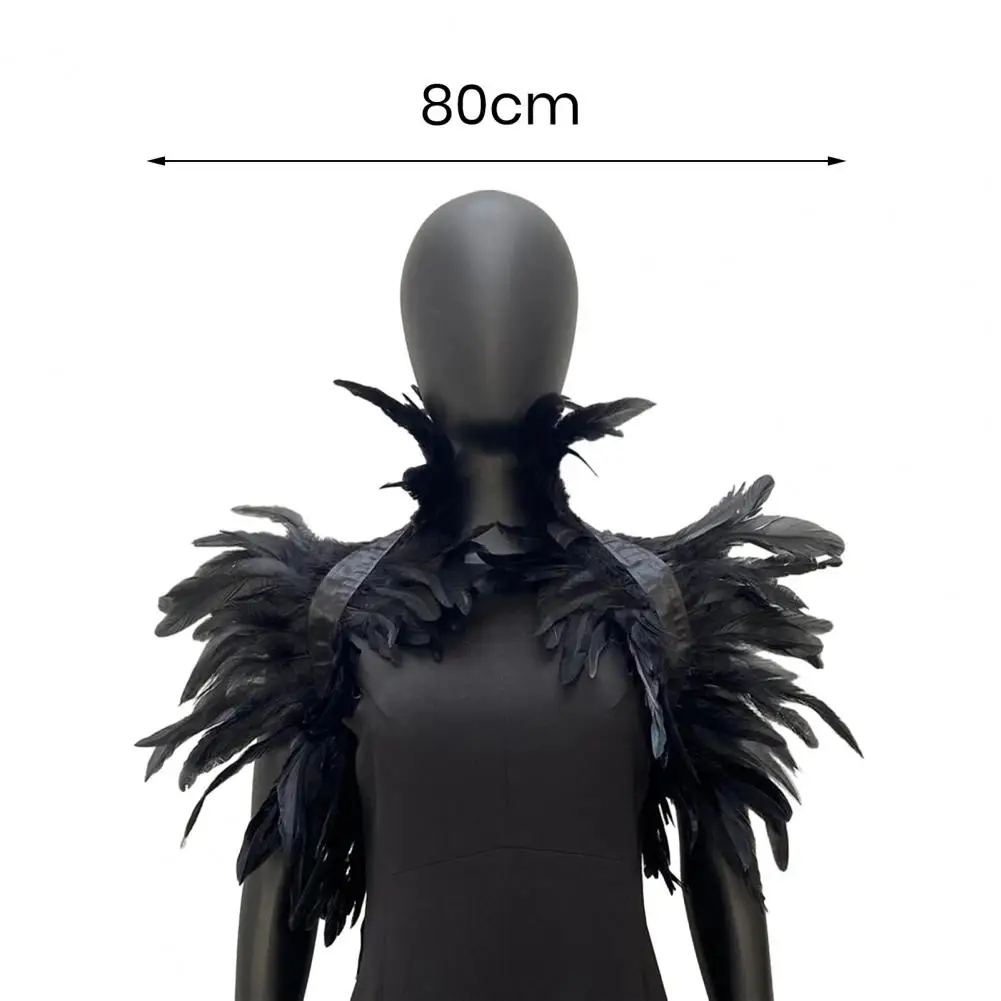 Fake Collar Feather Shawl Sexy Punk Gothic Feather Scarves Halloween Luxury Feather Shoulder Wraps Cosplay Feather Shrug Shawl