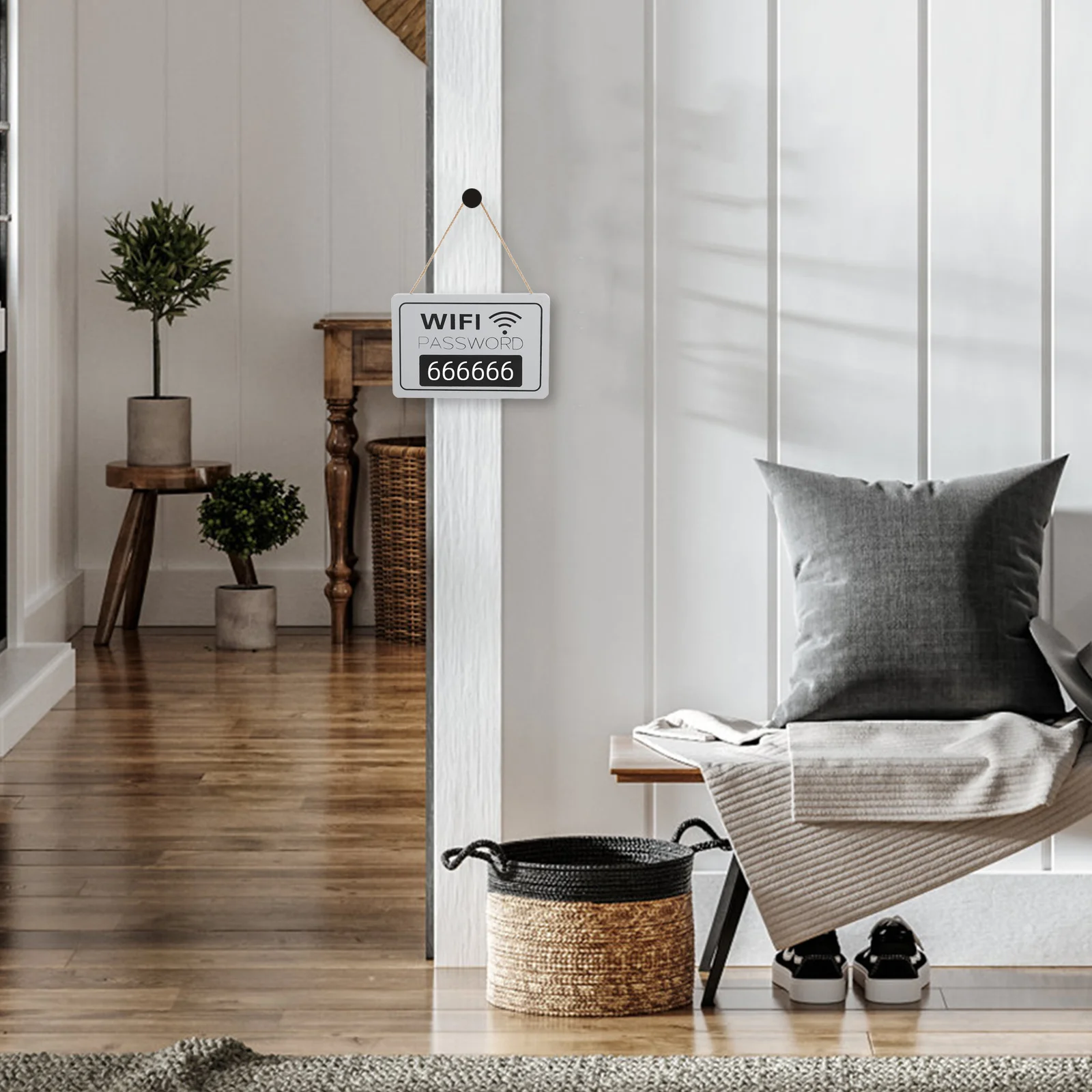 

WiFi Sign for Guests Wooden Plaque Rustic Room Wall Decor Easy Install Reusable Surface for Home Business Hotel Network Display