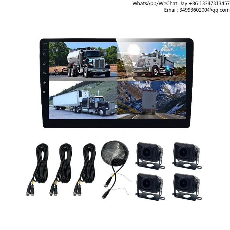 

4 Way Forklift 360 Camera Truck Parking Sensor Around View Parking Camera System For Heavy Duty Vehicle
