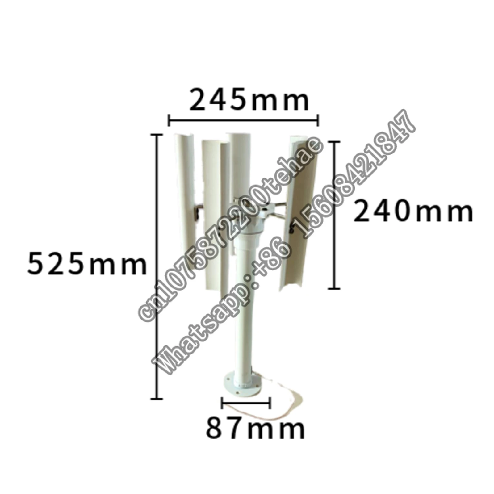 Generador de viento Vertical de cinco aspas, modelo trifásico, imán permanente, generador sin escobillas, molino de viento de baja velocidad, portátil para exteriores, Di