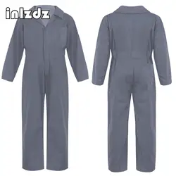 Kids Boys Girls Pocket Design Jumpsuit Coverall Mechanic Boiler Suits Flightsuit Cottn Fashion Coveralls for Halloween Cosplay