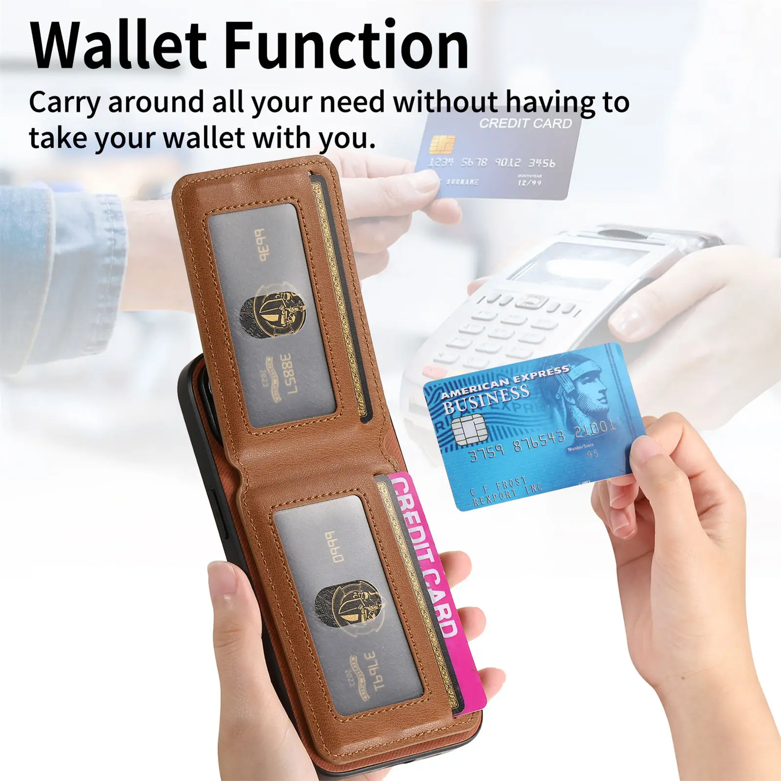 Business Vertical Cards Solt Twill Weave Open up and down Wallet Leather Case For Samsung S25 Ultra S24 Plus S23 A17 A07 Cover