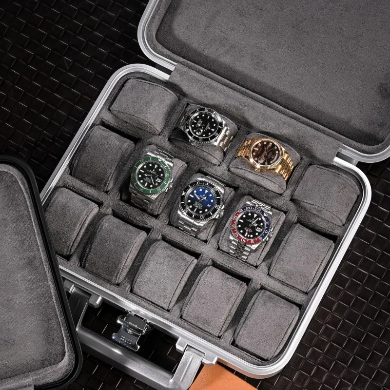 Luxury Watch Box Portable Wrist Watch Storage Suitcase Large Capacity Watches Organizer Case Portable Watches Collection Boxes