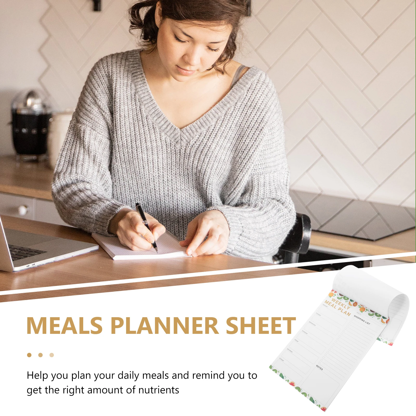 

60 Sheets Meal Refrigerator Stickers Fitness Double Offset Paper Weekly Planners