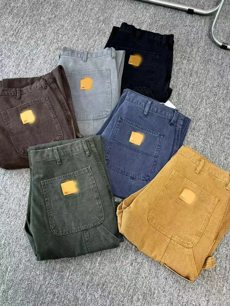 

Винтажная парусиновая хлопковая повседневная рабочая одежда, длинные брюки, брюки для лесозаготовок автомобиля, универсальные старые морские прямые брюки