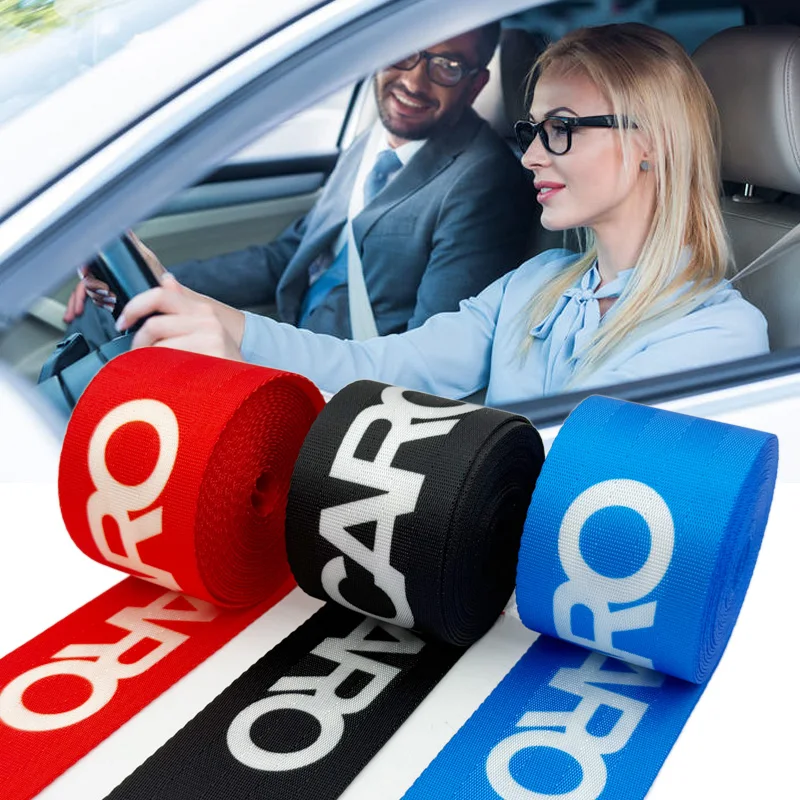 2PC Universal Car Safety Seat Belt High Strength Auto Seat Belt Webbing Nylon Racing Car Modify Seat Safety Belts Harness Strap