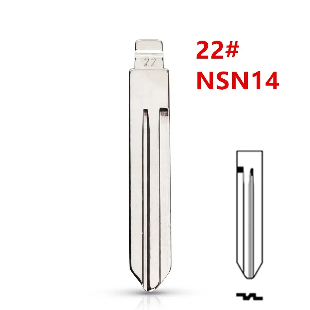 For Nissan Sunny Tiida Teana for KD keydiy xhorse VVDI remotes universal No.22 10pcs Uncut flip Metal key blade 22# NSN14