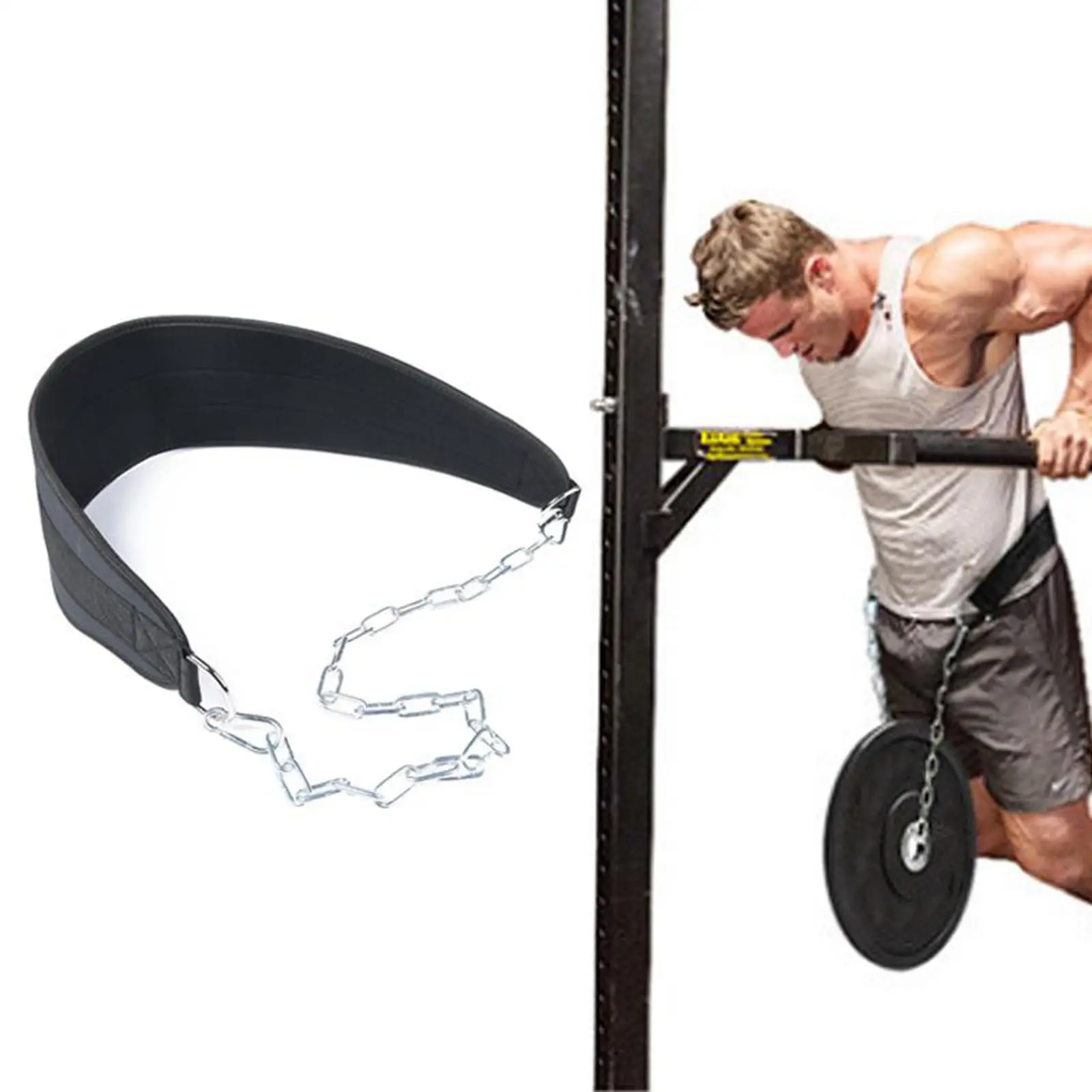 Weighted Dip 19 inch Strap Built Exercise Workout- for Weighted - Weight Lifting Dip Belts with Adjustable Chain