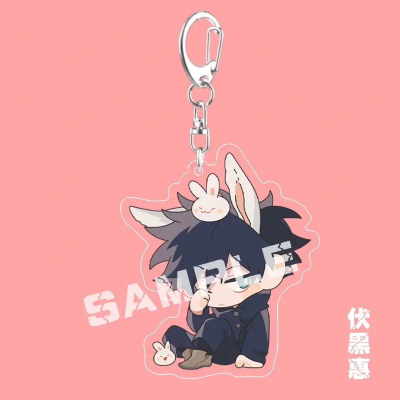 Jujutsu Acrylic Keychain Satoru Gojo Geto Suguru Nanami Kento Key Chain Anime Keyring Props Cosplay Jewelry Gift