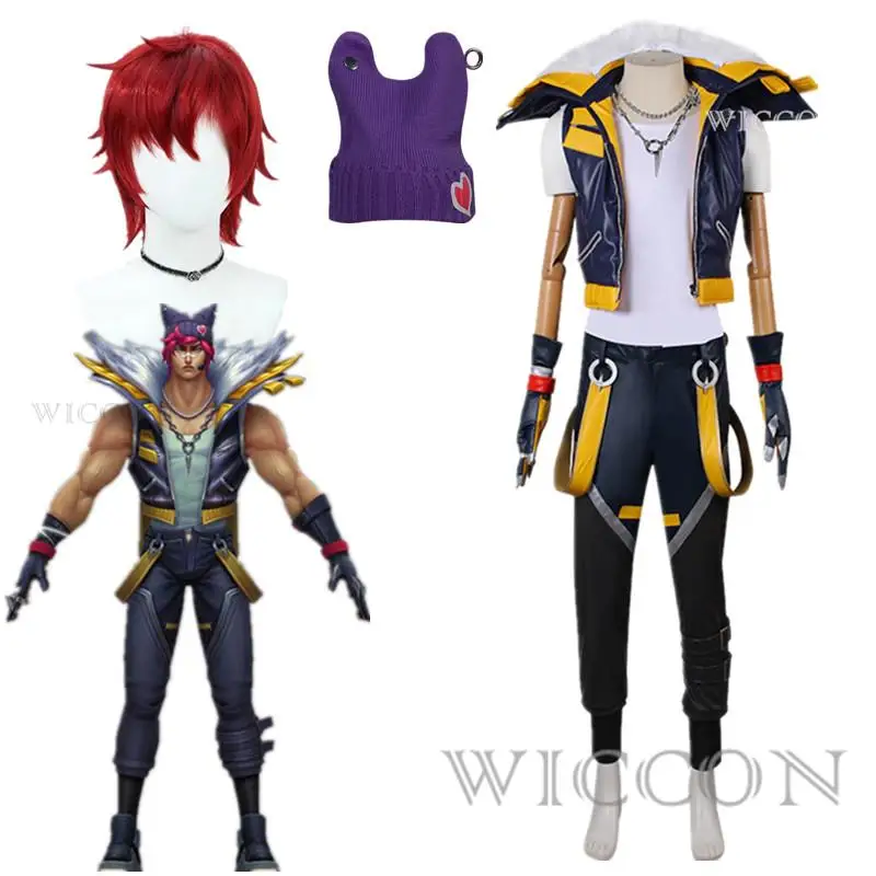 

Heartsteel Sett Cosplay Costume Fantasy Outfits Game LoL Heartsteel Disguise Costume Male Halloween Roleplay Suit