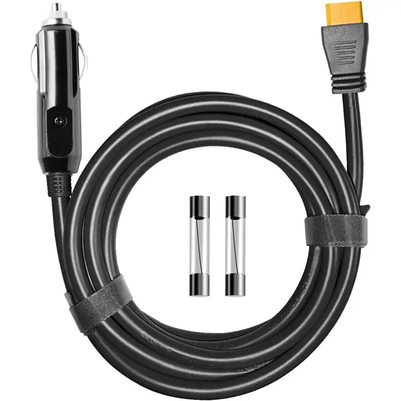 [B24B!】 For Anker SOLIX C300/C1000/F2000, Ecoflow Delta 2 Compatible (10FT) 12V/24V Car Charging Cable To XT60 Connector