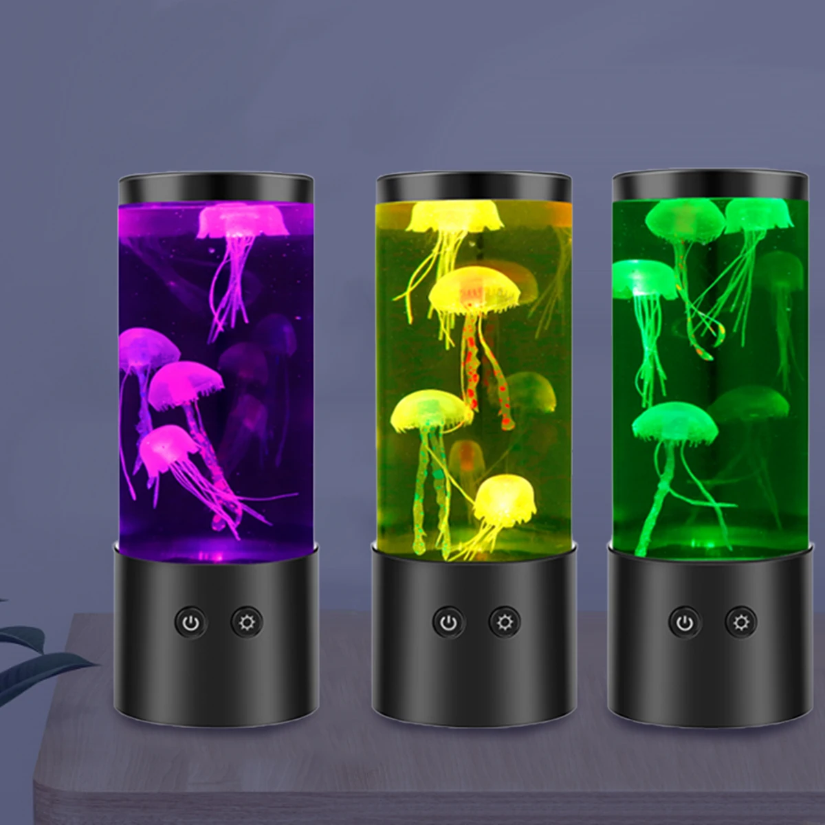 Jellyfish Night Light LED Fish Tank Lamp Desktop Decor Colorful Mood Sleep Lantern for Bedroom Party Lovers Gift Ambient Lights