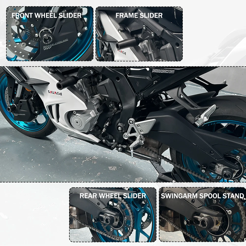 a♡新品Crash ルーズワイド SRN05 25㌅ 2025 675NK SR675 Axle Wheel Slider Frame Crash Sliders For CFMOTO