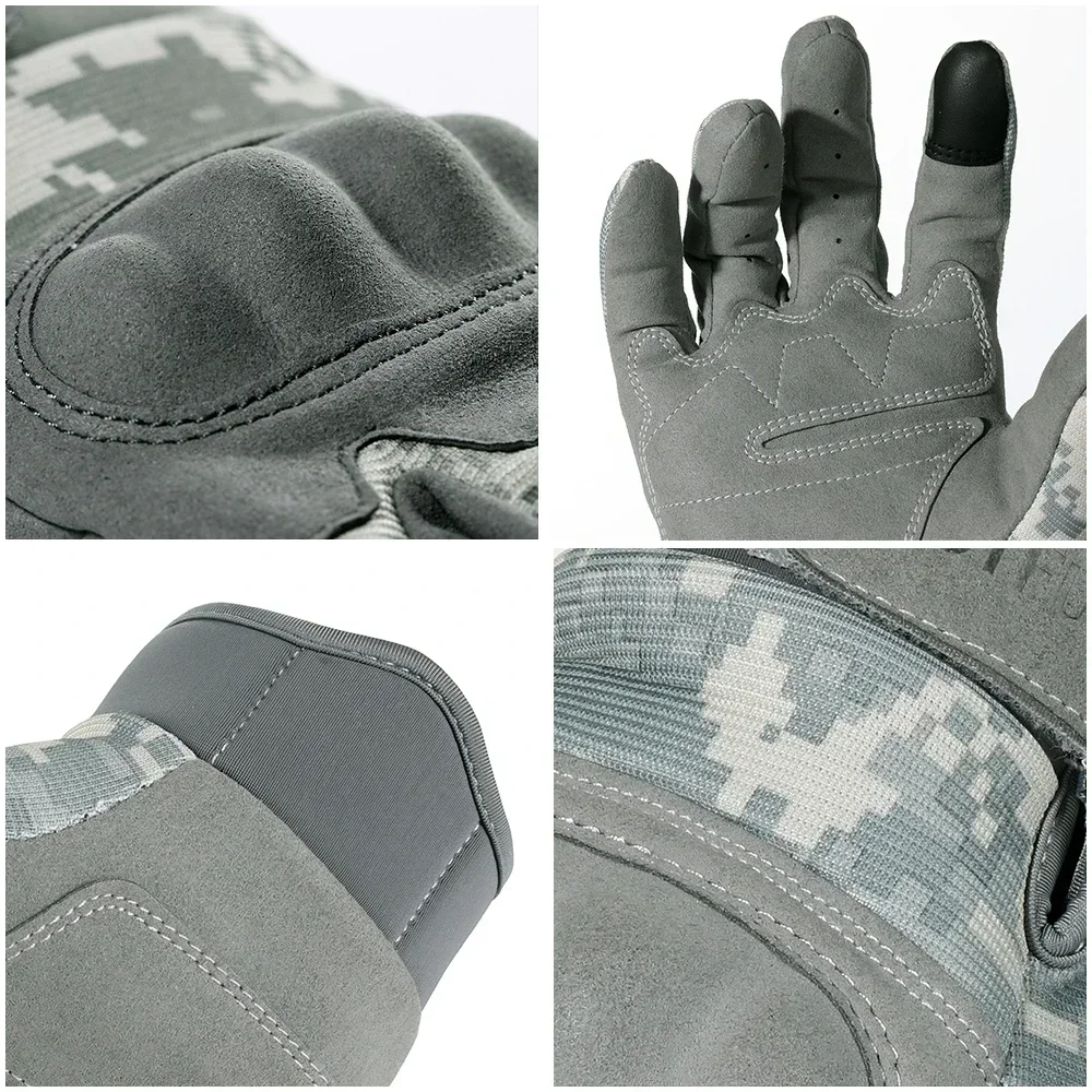 Tactical Gloves ACU Camouflage Touch Screen Paintball Combat Fight Hard Shell Bicycle Full Finger Gloves Men