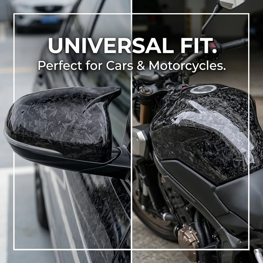 Universal Forged Carbon Fiber Vinyl Wrap Glossy Self-Adhesive Anti-UV Film for Car Interior Motorcycle Fuel Tank Decor Sticker - view 2