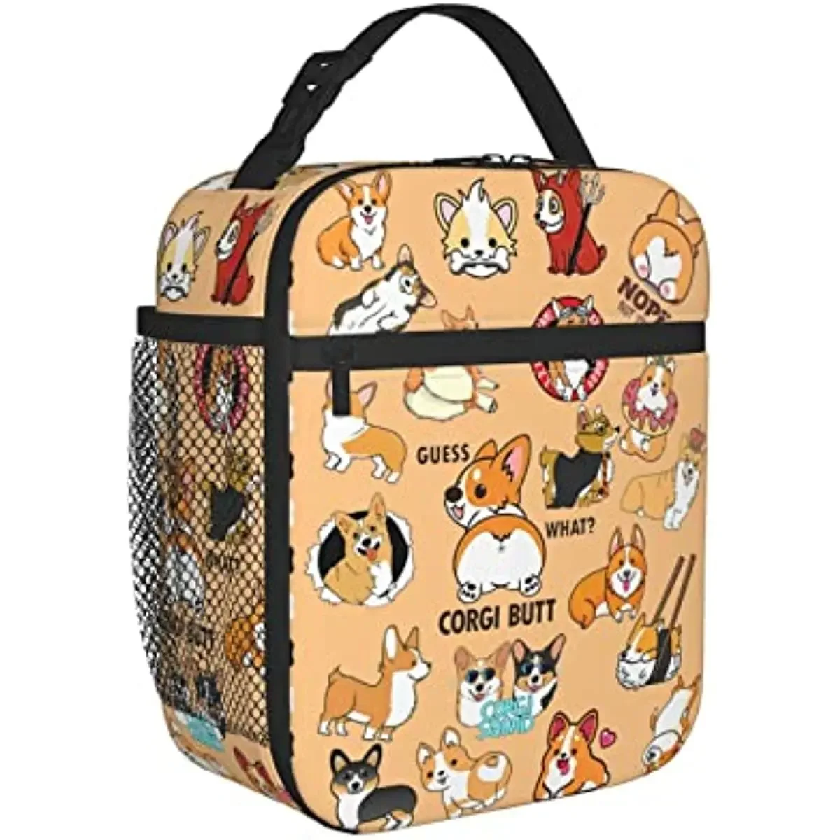 Corgi Lunch Bag Cute Cartoon Dog Heat Insulated Lunch Box Leakproof Durable Portable Reusable Handbags Large Thermal Cooler