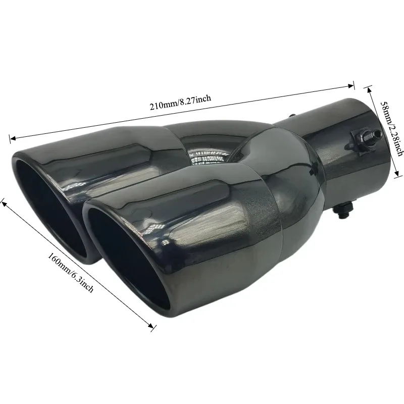 Dual Outlet Car Exhaust Pipe Tip Muffler Tip Tail Pipe Universal Stainless Steel Exhaust System Car Accessories
