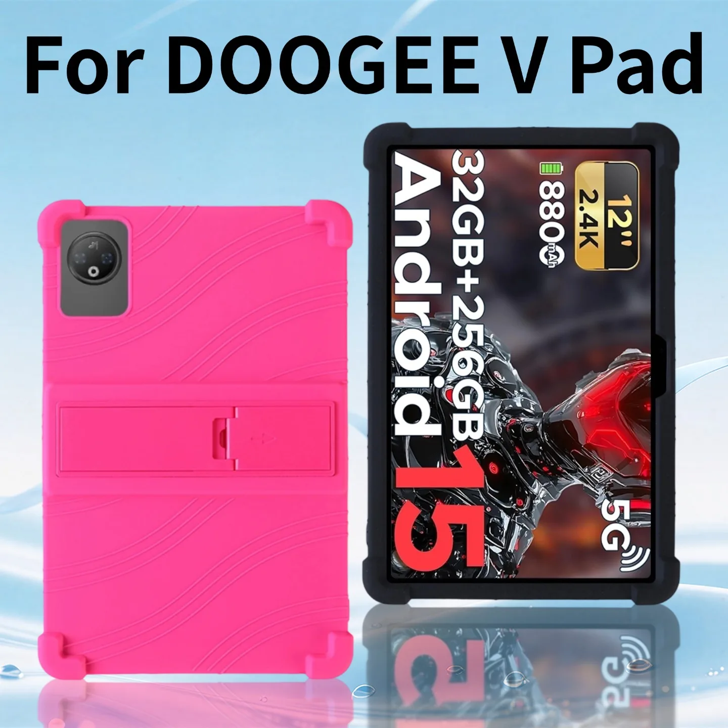 Protective Shockproof Case For DOOGEE V pad(12-inch Tablet) — Soft Silicone Stand Cover with Protection