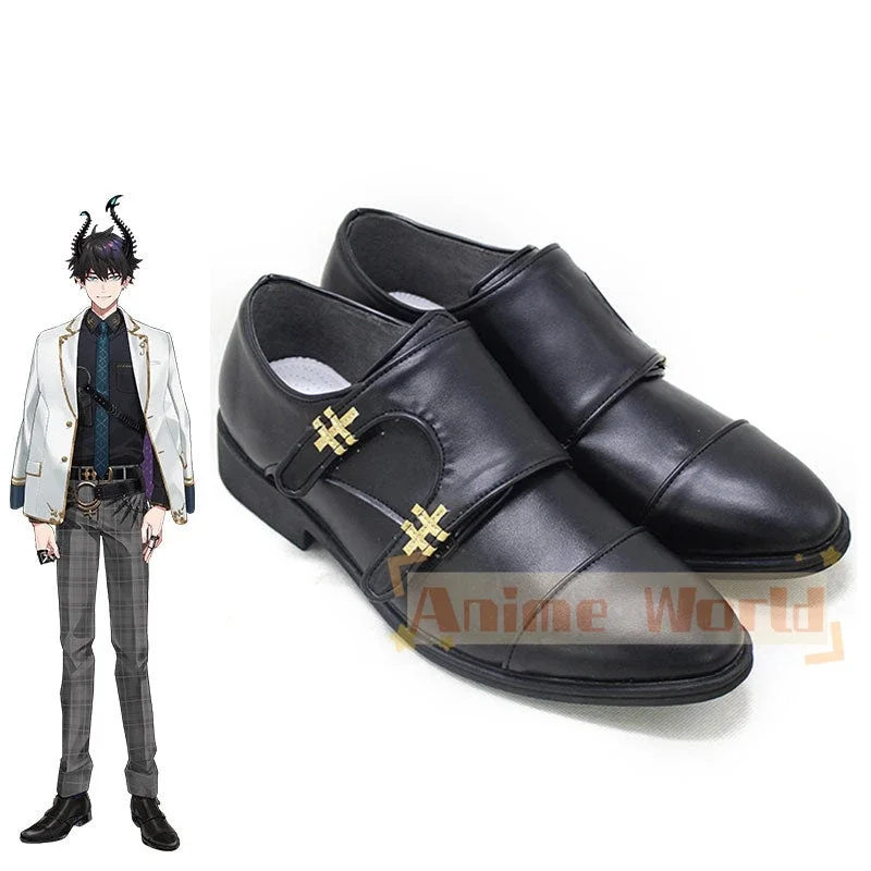 YouTuber virtuel Nijisanji ILUNA Ren Zotto, chaussures de Cosplay noires, bottes de carnaval d'halloween sur mesure
