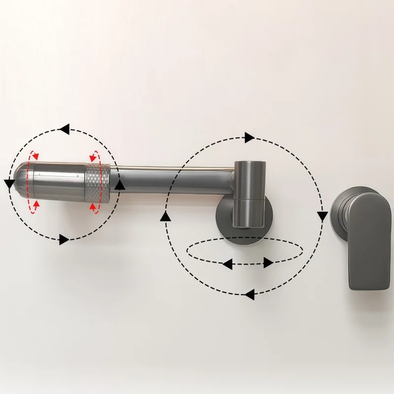 Concealed In-Wall Hot and Cold Water Faucet for Kitchen, Laundry Sink, Balcony, Washbasin, Universal Rotating Cat Mixing Valve