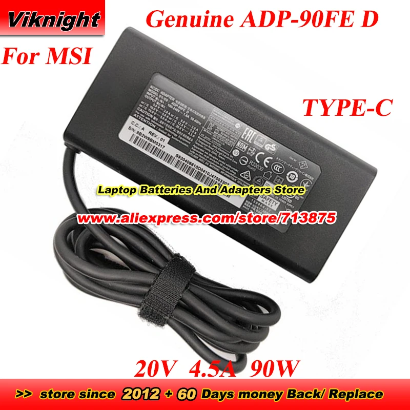 

Genuine ADP-90FE D AC Adapter 20V 4.5A 90W TYPE-C for MSI PRESTIGE 15 A10SC/GTX 1650MAX-Q 14 A10RAS A10SC-013AU A11SB SUMMIT E14