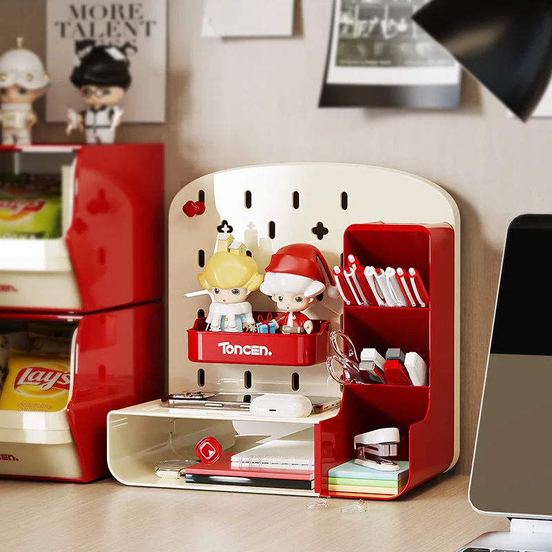 

Multifunctional Desktop Organizer with Pegboard Drawer Storage Box for Office Home Stationery File Pen Holder HomeOfficeStorage)