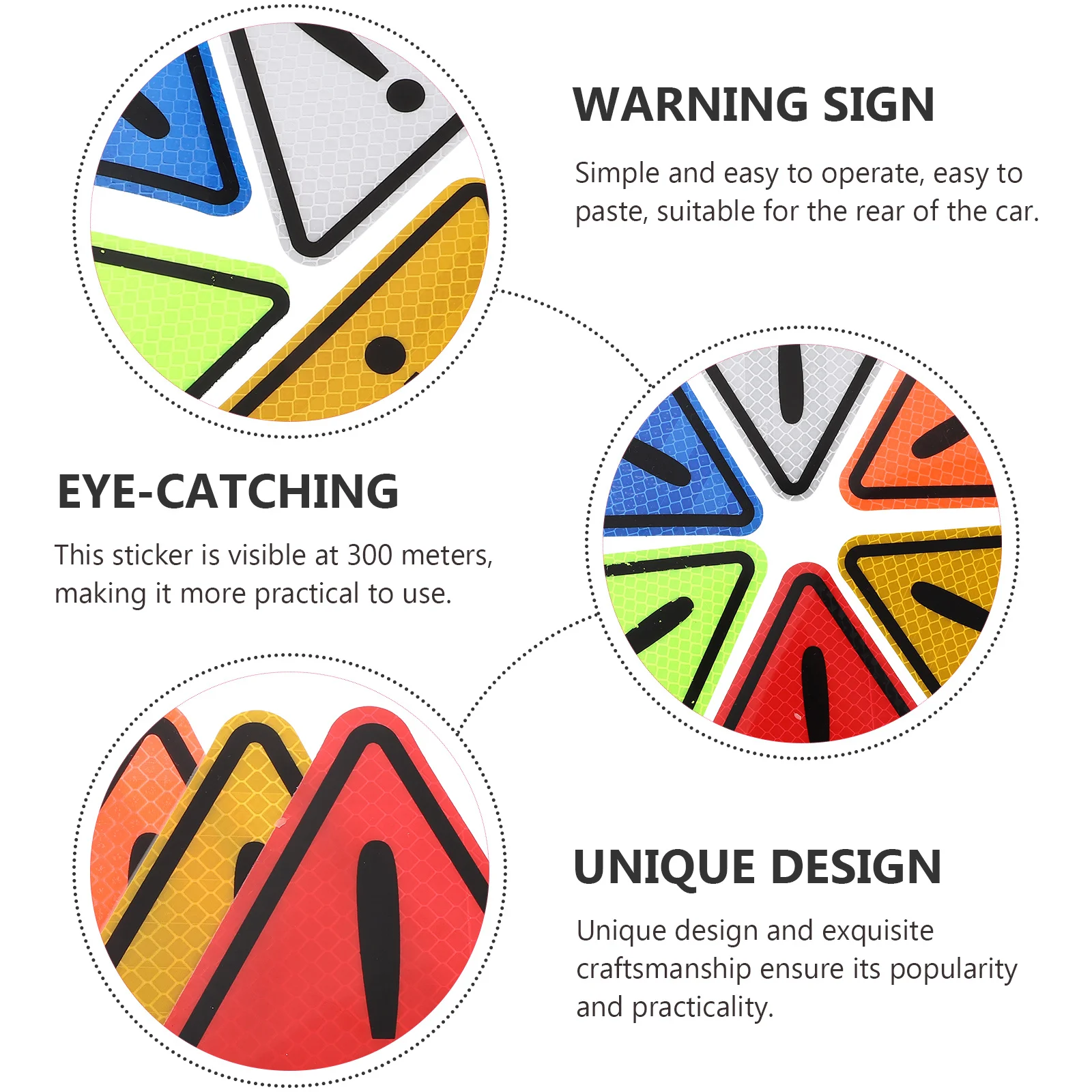 1 set Triangular Reflective Sticker 300M Visibility Car Safety Signs Outdoor Waterproof Labels For Vehicle Rear Bumper