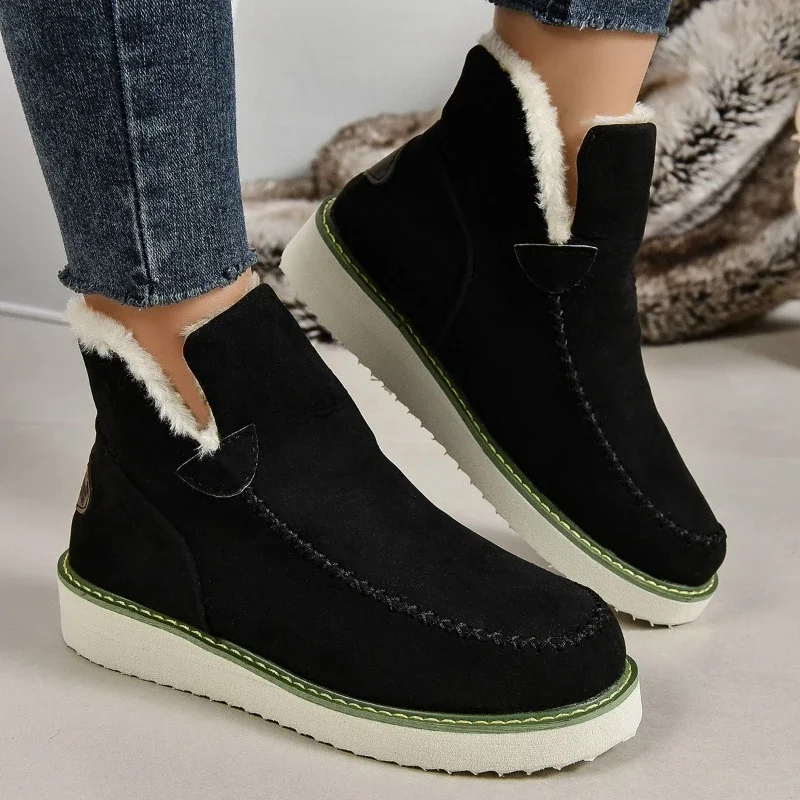 Women Snow Boots Slip on Platform Ankle Boots for Women Cotton Shoes Winter Casual Warm Short Boots Woman Booties Botas De Mujer