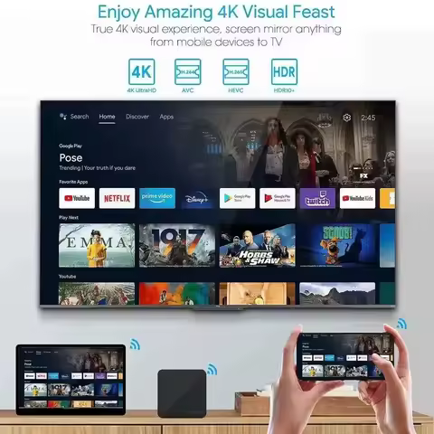 TV BOX 4K IPTV BOX 4K UHD Android 11 16G ddr3 Ram Black Case France Warehouse Global Delivery Spain Europe Mid-east NA